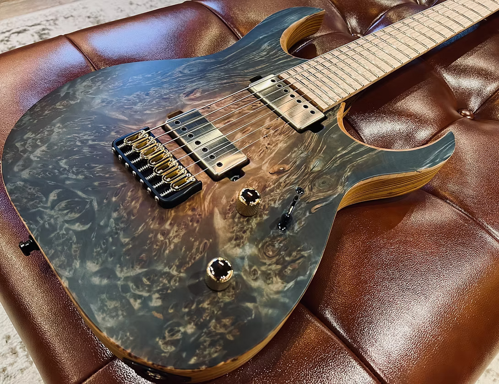 Mayones Duvell Elite 7 5A Trans Natural Fade Aquamarine Burst