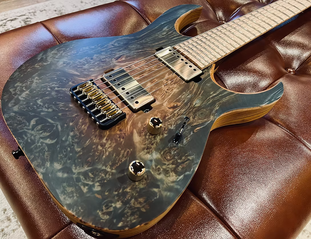 Mayones Duvell Elite 7 5A Trans Natural Fade Aquamarine Burst