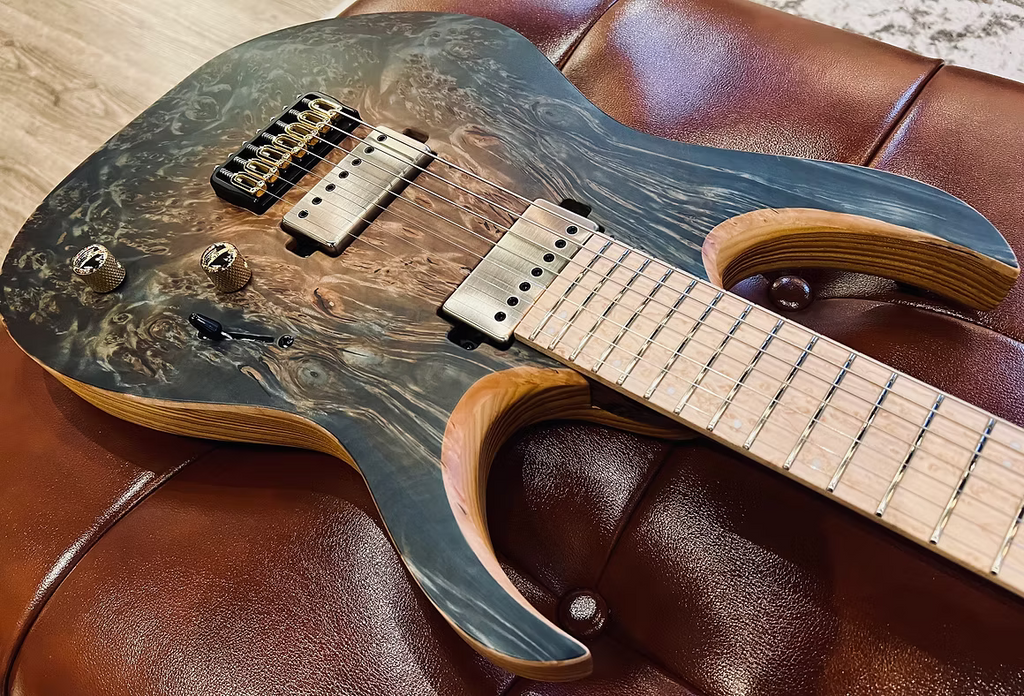 Mayones Duvell Elite 7 5A Trans Natural Fade Aquamarine Burst