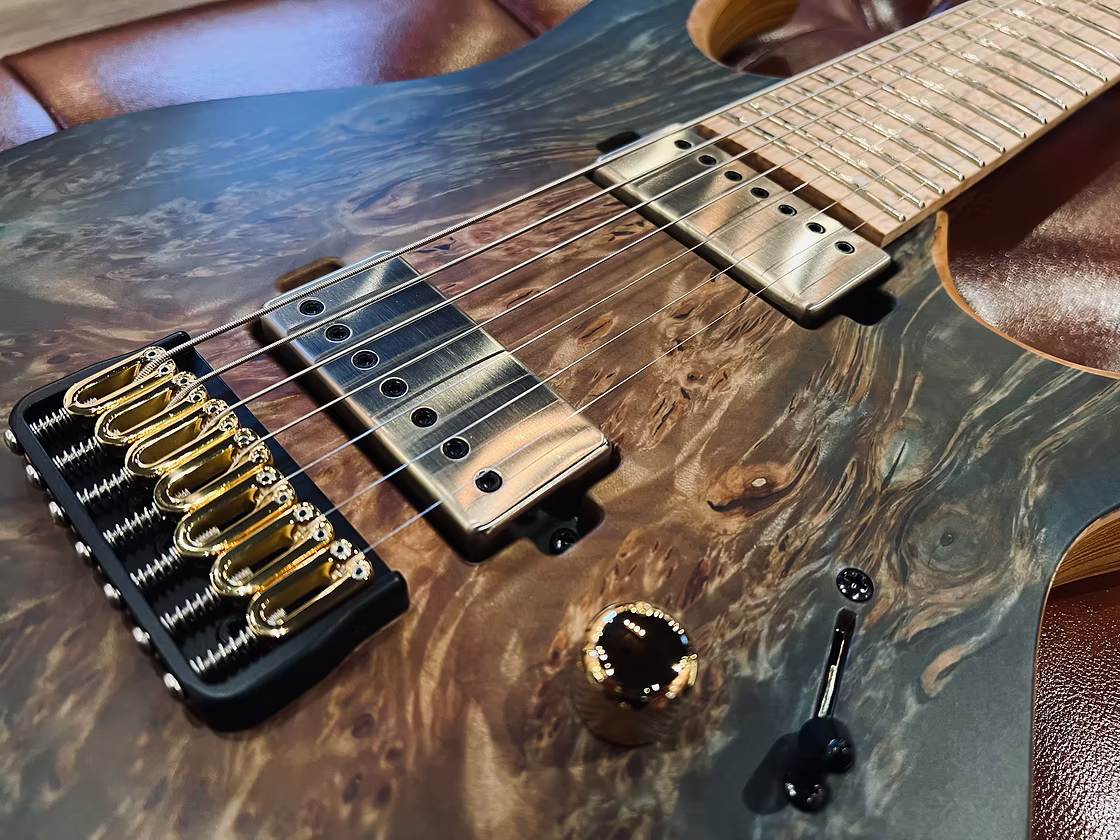 Mayones Duvell Elite 7 5A Trans Natural Fade Aquamarine Burst